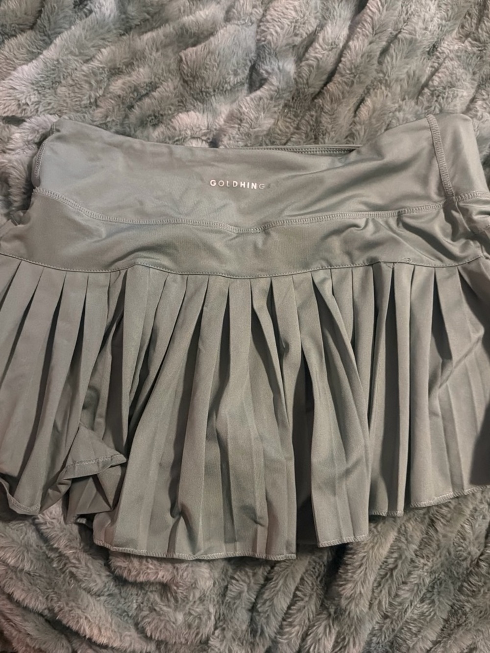 Women's Pleated Green Active Skirt